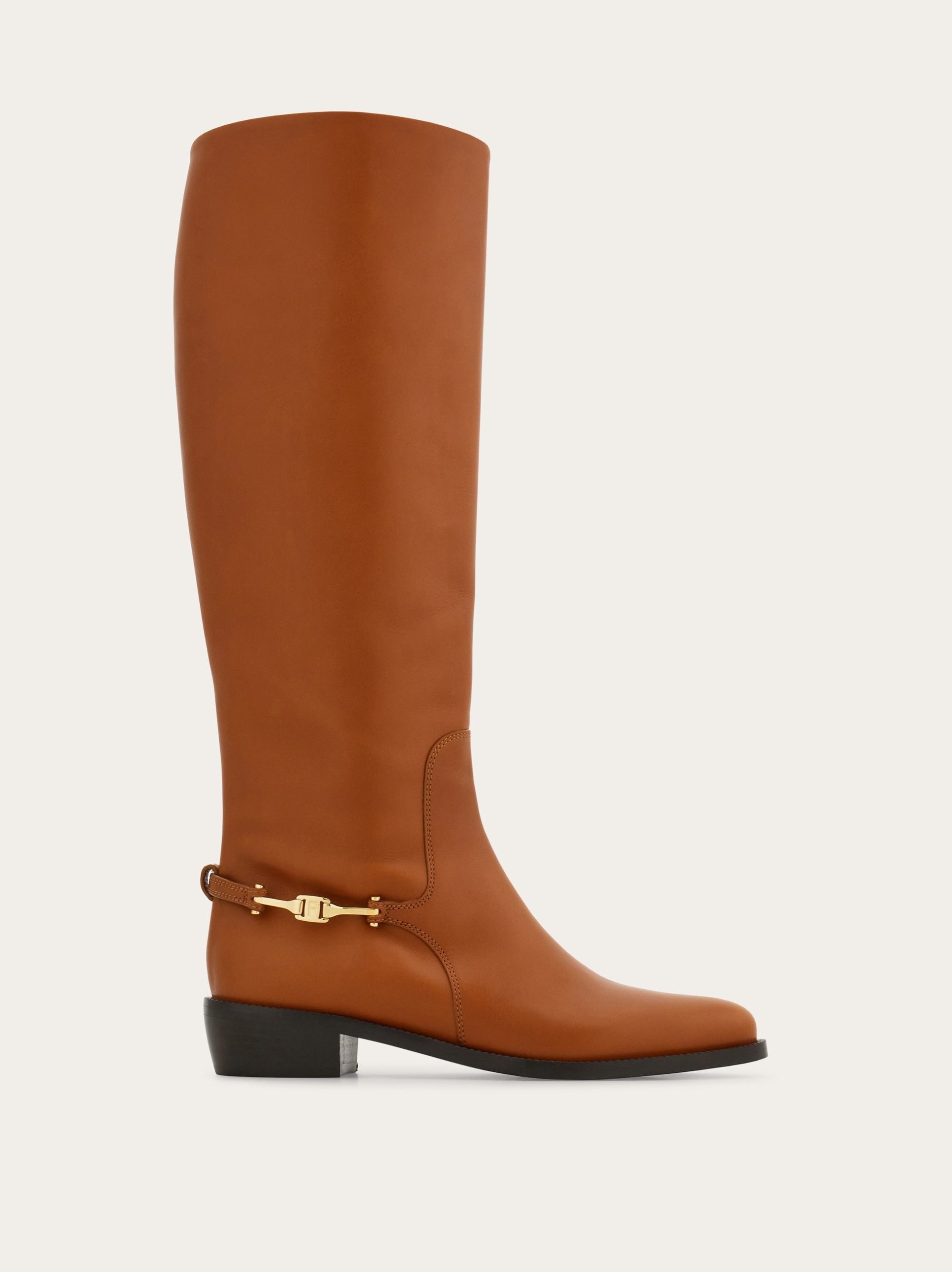 Ferragamo F buckle knee boot - Image 1